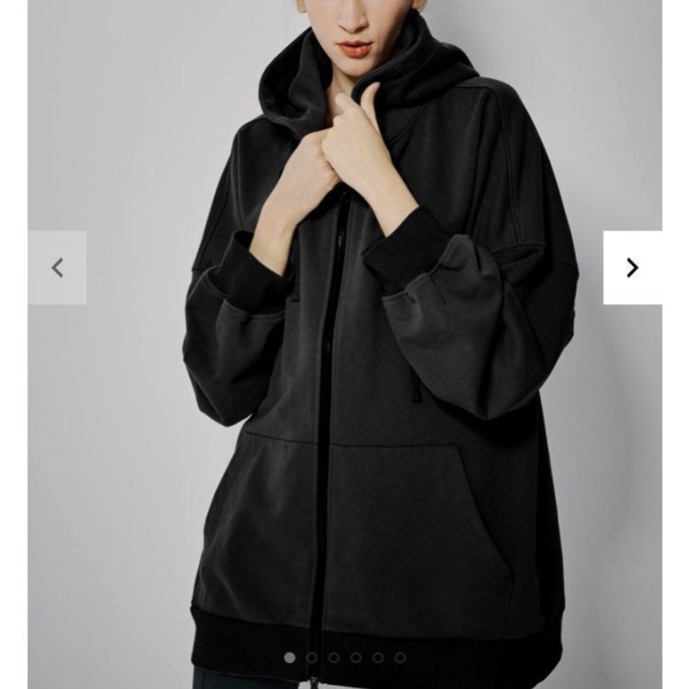 NEW LIT ACTIVEWEAR Weekender Zip Up Hoodie BLACK Oversized Medium Large Unisex